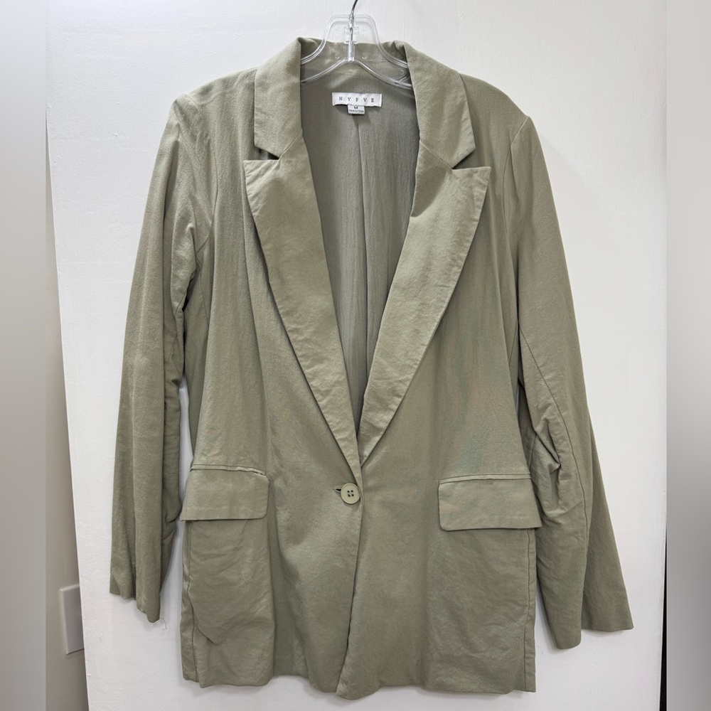 Hyfve safe green blazer (linen-like)